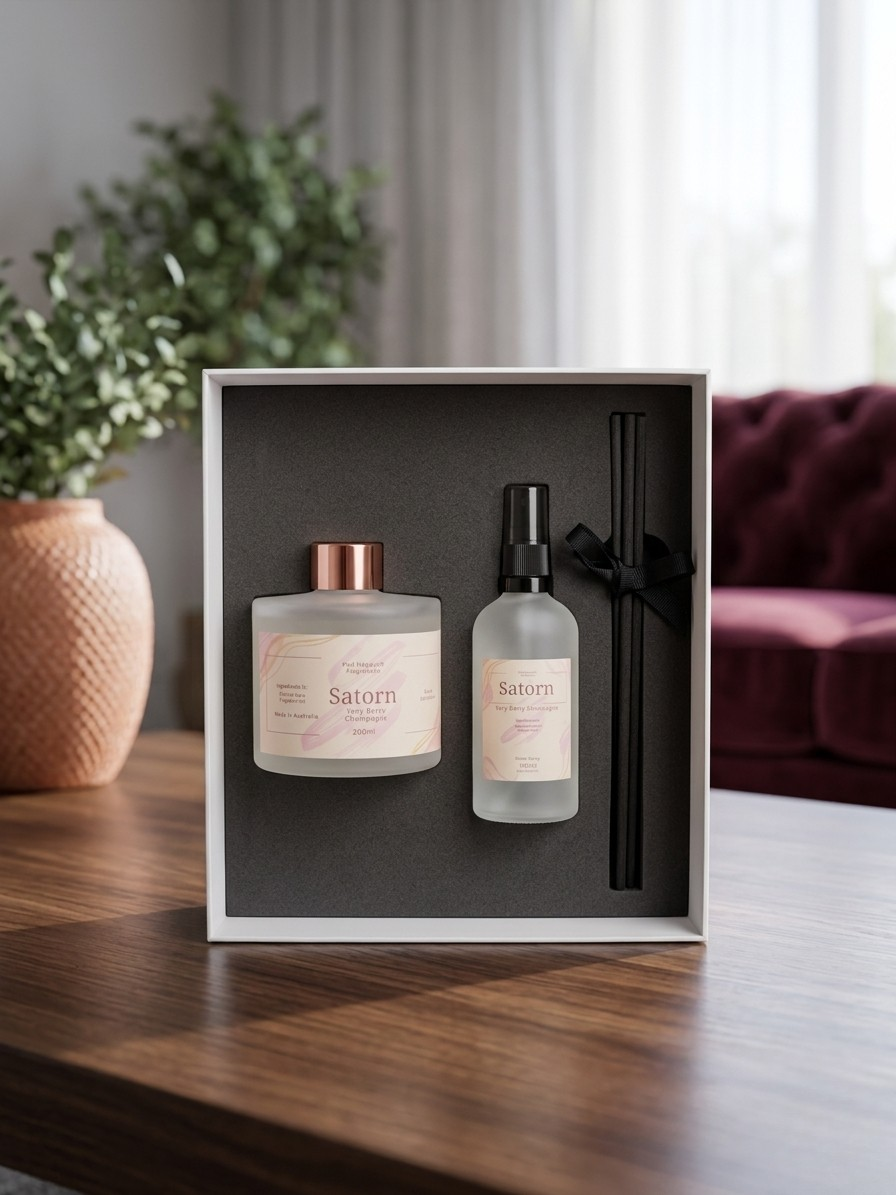 Satorn Diffuser & Room Spray Gift set - Very Berry Champagne (gift wrapped)